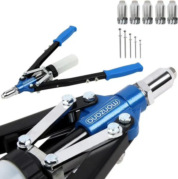 DEUBA® Nietenzange Set 5 Mundstücke 75 Nieten 3 – 2-6