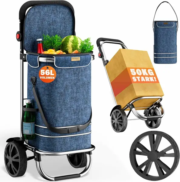 3in1 Einkaufstrolley 56L bis 50 kg klappbar abnehmbare
