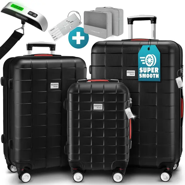 3tlg. Kofferset TSA Schloss Organizer Kofferwaage Gurt