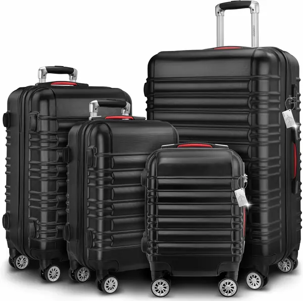 4tlg Kofferset Schloss Organizer Kofferwaage Gurt