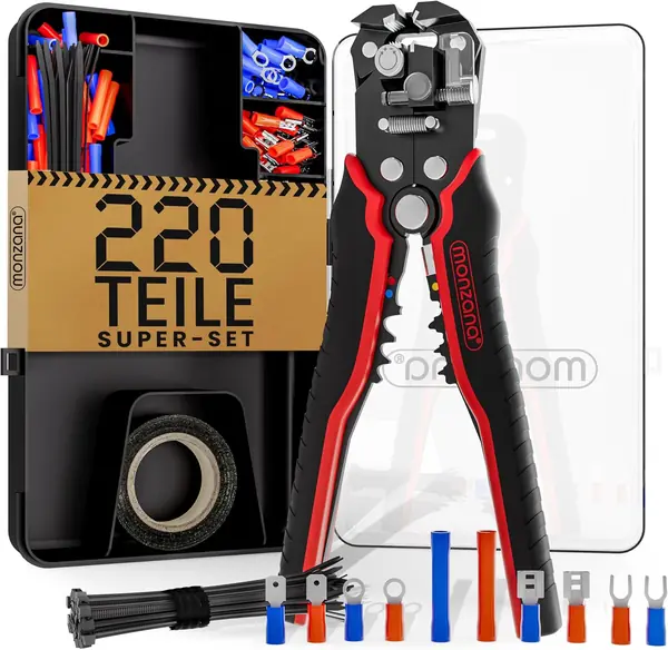 Abisolierzange 3in1 Set 220-teilig Zubehör Box 0