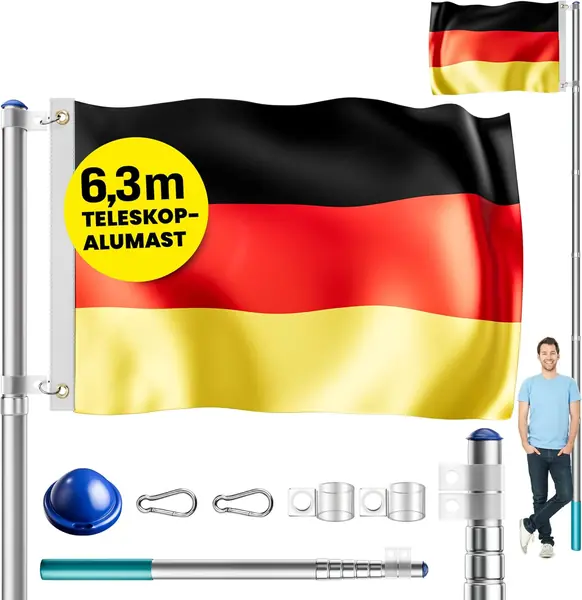 Aluminium Teleskop Fahnenmast 6