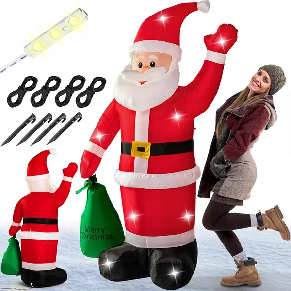 Aufblasbarer Weihnachtsmann XL 180cm LED Beleuchtet