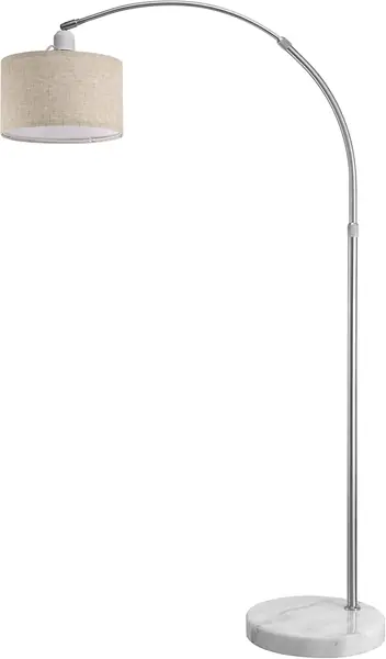 Bogenlampe Stoffschirm Marmorfuß 150-175 cm