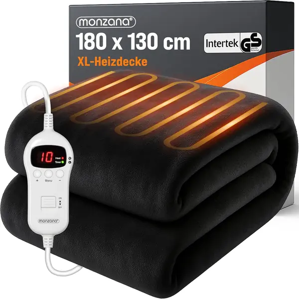 Elektrische Heizdecke 180x130cm 120W 10 Heizstufen 10h