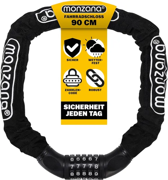 Fahrradschloss 90cm Zahlencode 6mm Stahlkettenglieder