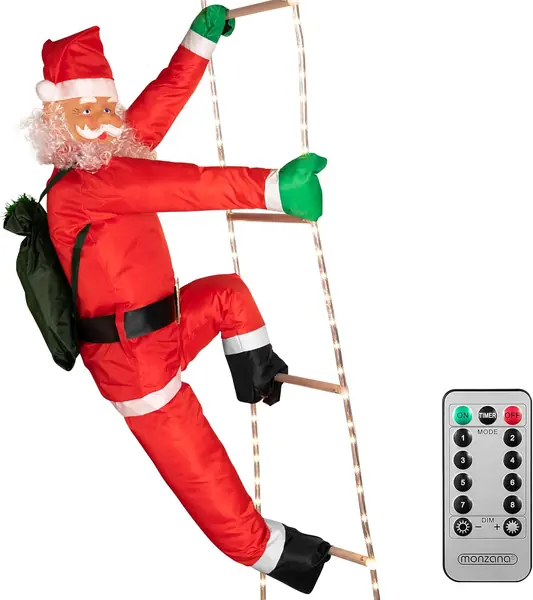 LED Weihnachtsmann Leiter XXL 240cm In-/Outdoor Timer 8