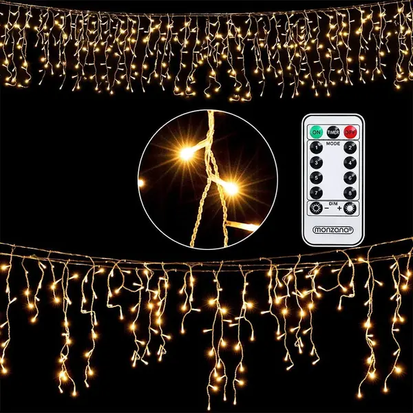 Lichterkette 600 LED 20m Fernbedienung 8 Leuchtmodi IP44