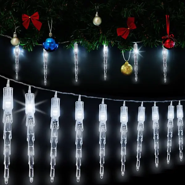 Lichterkette Eiszapfen LED Außen Innen 10 Zapfen