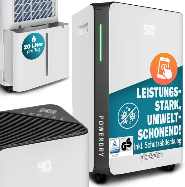Luftentfeuchter elektrisch 20-30m2 20L/Tag LED-Display