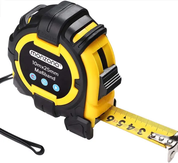 Maßband 10m Rollmeter magnetisch verschiebbarer Endhaken