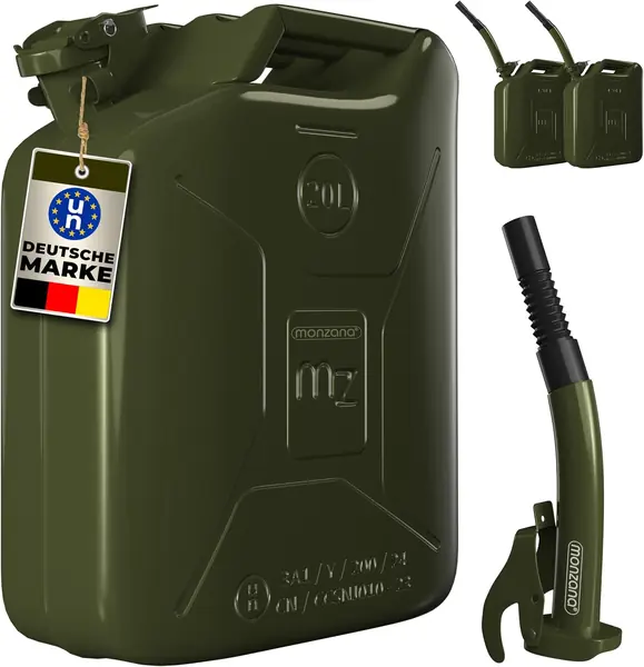 Metallkanister 3er-Set inkl. Ausgießer Verlängerung 20 L