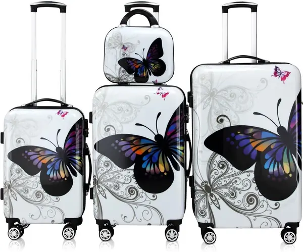 Reisekofferset 4tlg Butterfly Hartschalenkofferset mit
