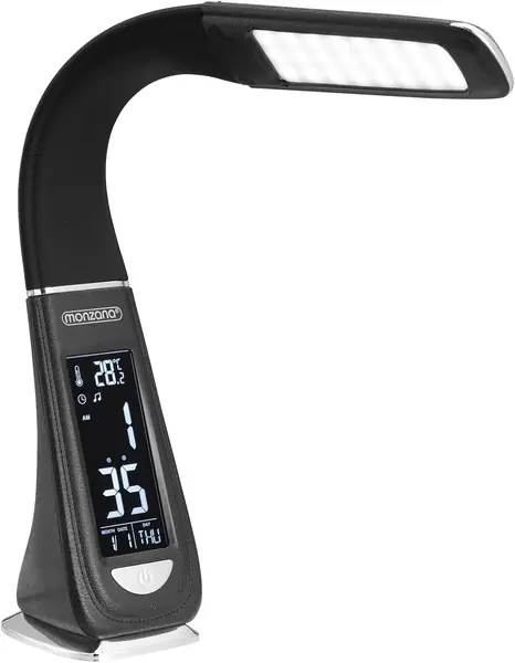Schreibtischlampe mit Uhrzeit Wecker Temperatur…